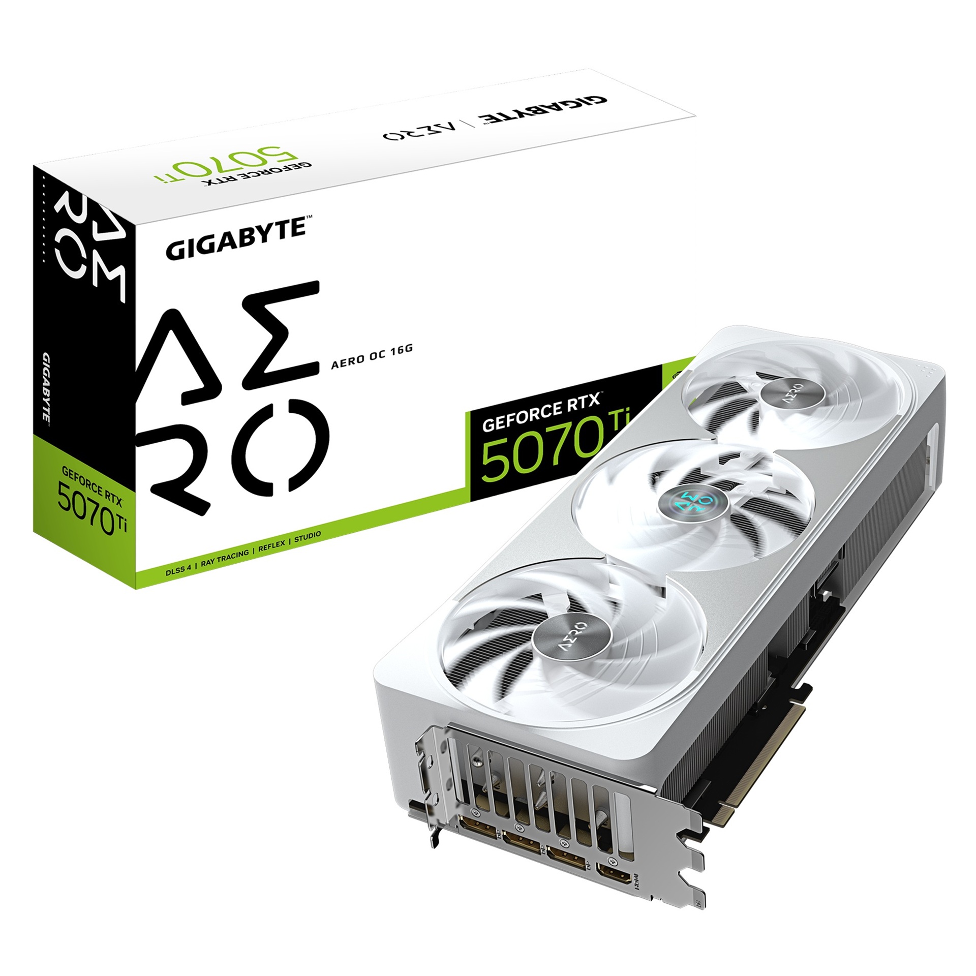 GIGABYTE GeForce RTX 5070 Ti AERO OC 16G Graphics Card - 16GB GDDR7, 256bit, PCI-E 5.0, 2588 MHz Core Clock, 3 x DP 2.1a, 1 x HDMI 2.1b, NVIDIA DLSS 4, GV-N507TAERO OC-16GD