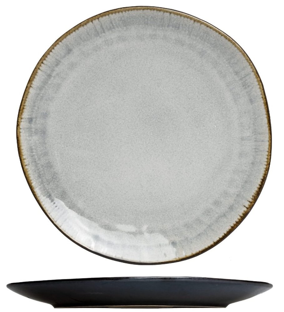 Jídelní sada talířů 18 ks Kos černá/šedá HT-24327298