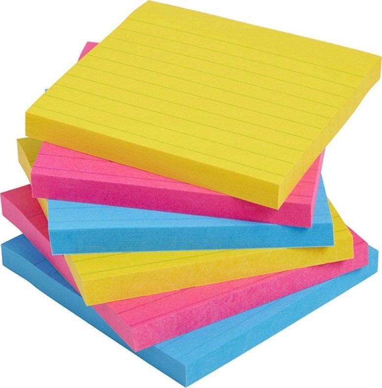 Post-it® Super Sticky XL, KARNEVAL, linkovaný, 101x101mm, 6x90 karet.
