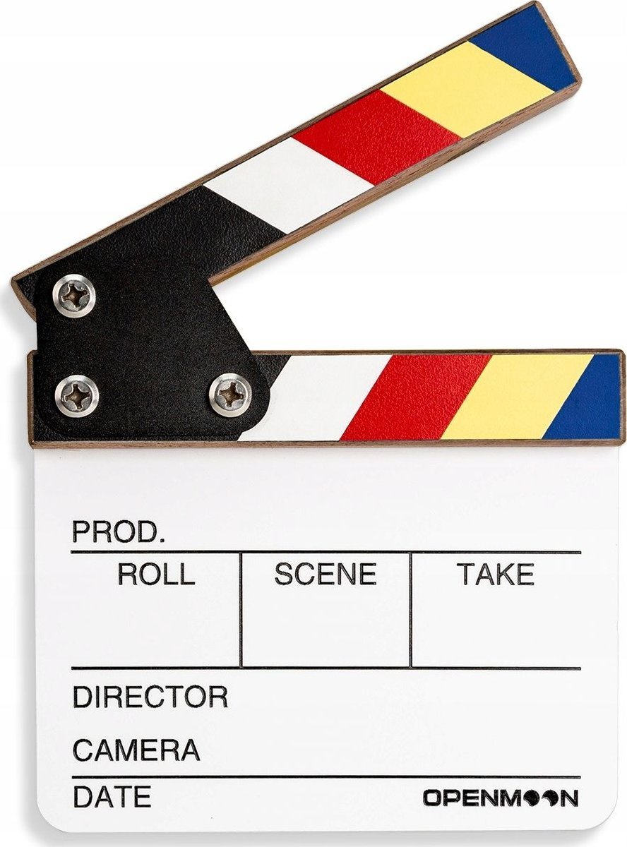 Malá profesionální studiová filmová klapka na film 15x15cm bílá barva na fixy / Ocjb01