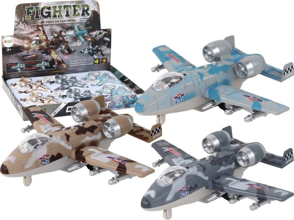 Poháněné stíhací letadlo LeanToys Camo Military Jet