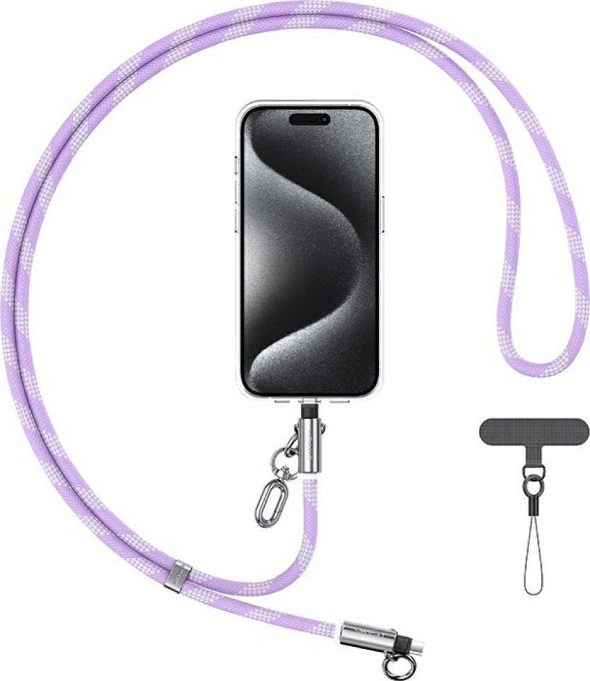 Usams Nabíjecí kabel SJ746 30W USB-C na Lightning s poutkem na krk 1,2 m fialový