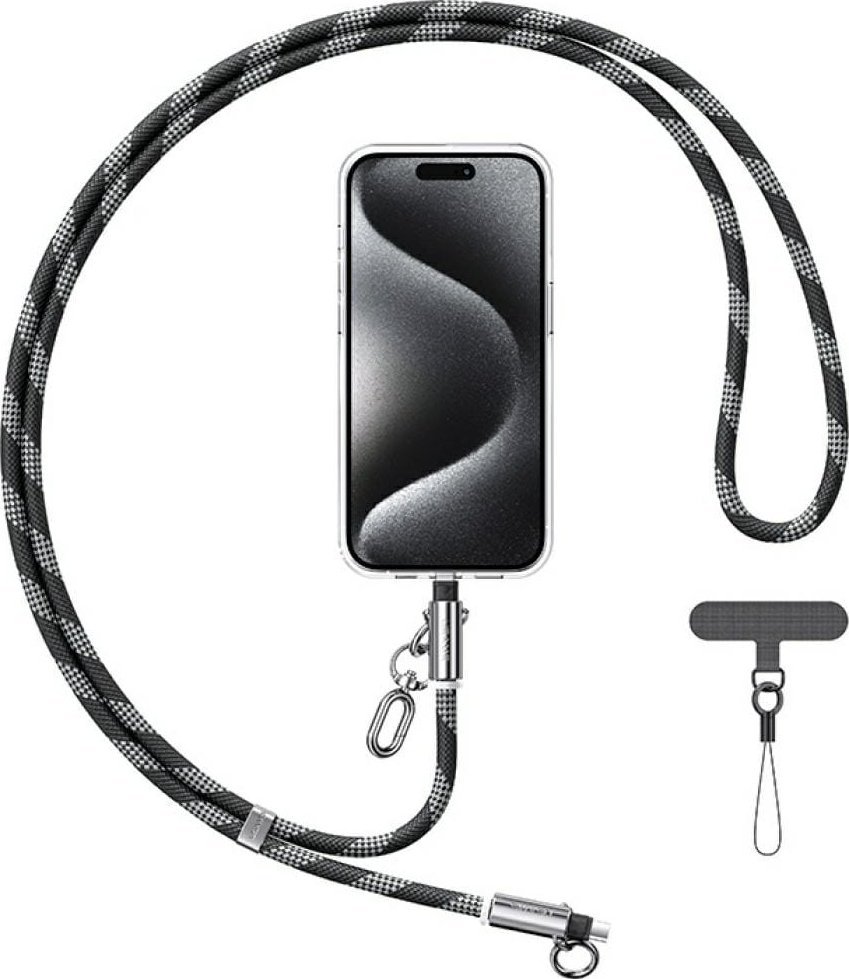 Usams Nabíjecí kabel SJ746 30W USB-C na Lightning s poutkem na krk 1,2 m, černý