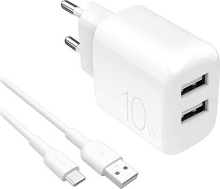 Puro Nabíječka PROLITE 10W USB-A + kabel USB-A - USB-C 1,2 m - bílá