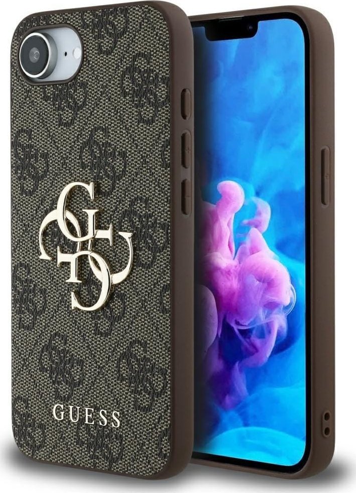 Guess Kryt 4G Big Logo pro iPhone 16e hnědý