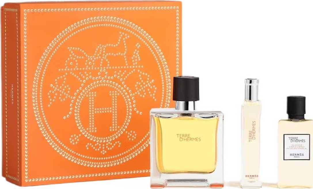 Hermes Terre D Hermes parfémová sada ve spreji 75ml + parfém ve spreji 15ml + sprchový gel 40ml
