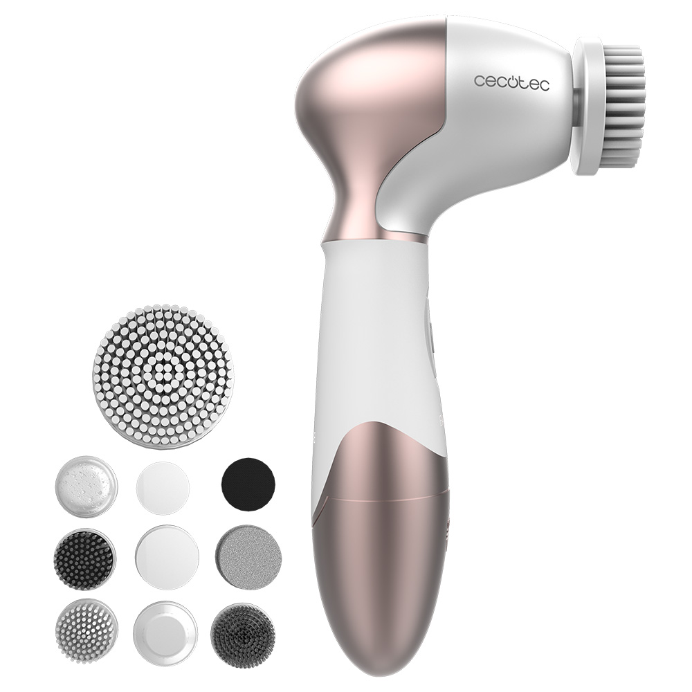 Kosmetický kartáček Cecotec, 3371, Bamba FaceCare TotalClean, 9v1, pro celé tělo, 360° otáčení, nástavce, cestovní taška