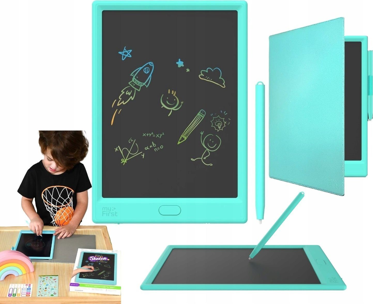 Můj první 10” LCD kreslící tablet Sketch Pro Neo pro děti se stylusem Sketchpad na rýsovací prkno + kožené pouzdro