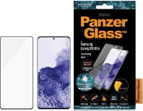 PanzerGlass PanzerGlass zakřivené Microfracture pouzdro Sam S21 Ultra G998, antibakteriální, černé/černé