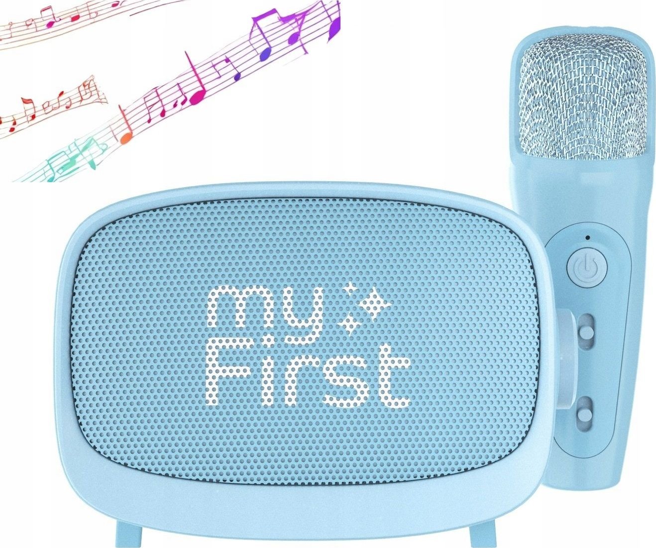 Reproduktor Mikrofon 2v1 Karaoke Bluetooth Aux Microsd sada pro děti / Myfirst Voice 2 / Modrá