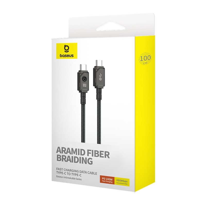 Baseus Unbreakable Kabel USB C na USB C 1 m černý