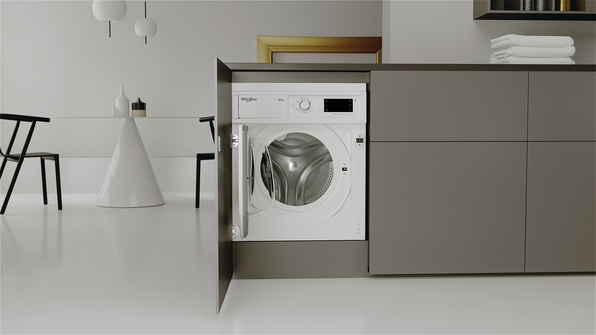 Whirlpool BI WMWG 91485 EU kombinovaná pračka/sušička Vestavěné Přední plnění Bílá D