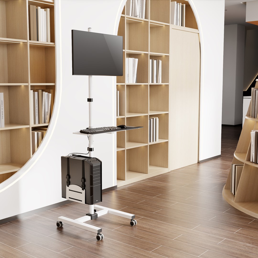 Profesionální stojanový vozík Maclean, mobilní počítačové pracoviště na kolečkách, max. 17 -32 , max. 20 kg, MC-793