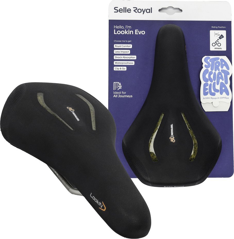Selle Royal Lookin Evo Athletic gel na sedlo 45 stupňů + elastomery