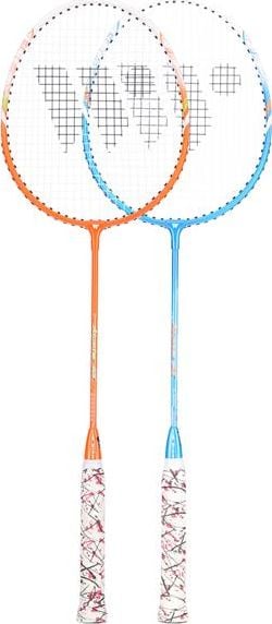 WISH Sada badmintonových raket ALUMTEC 55K modrá+oranžová + 3dílná raketa WISH universal