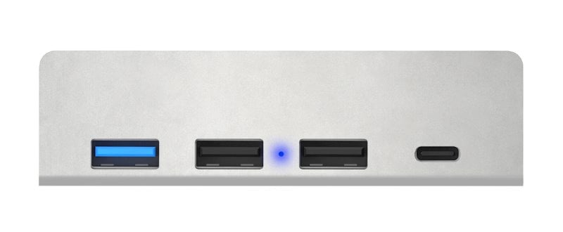 CONNECT IT USB DeskHub 4v1 na desku stolu, STŘÍBRNÝ