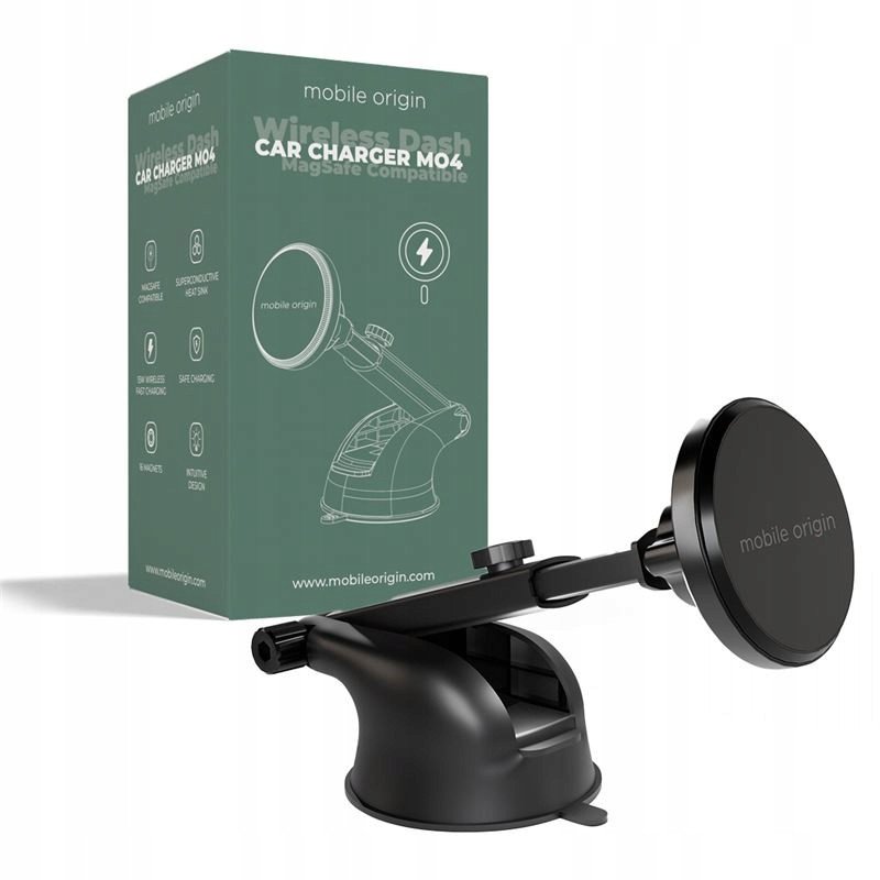Mobile Origin Wireless Dash Car Charger MO4 MagSafe Compatible - Black