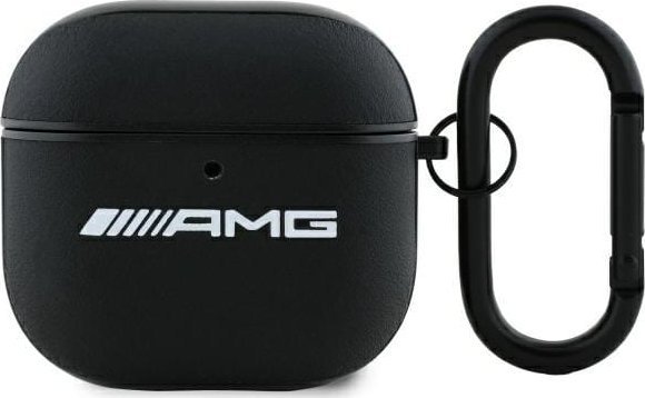 Mercedes Kryt AMG AMA4SLWK pro AirPods 4, černá/černá kůže, bílé logo