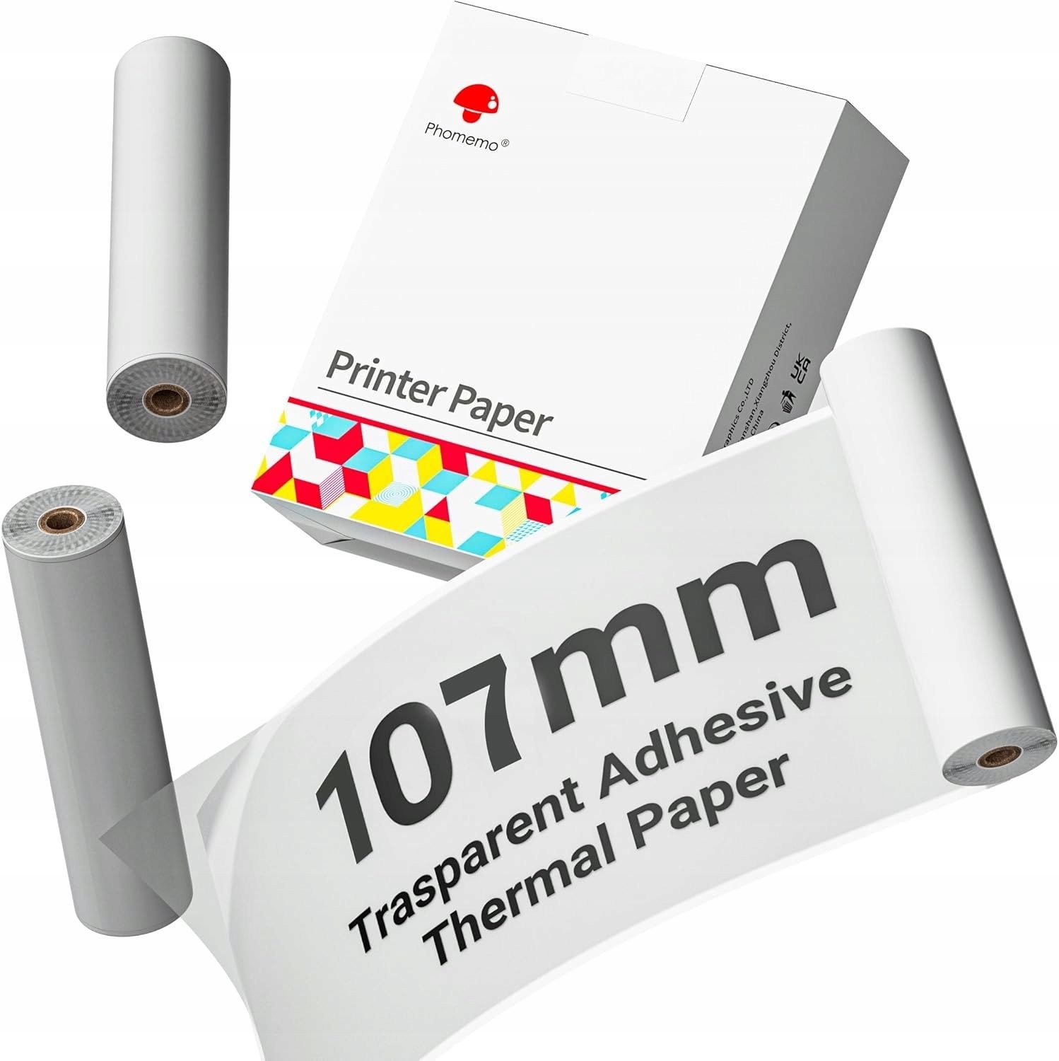 Phomemo 3x Průhledná vložka do role papíru, samolepka 110 mm pro M832 M04 S As / Q22-ttrms-107