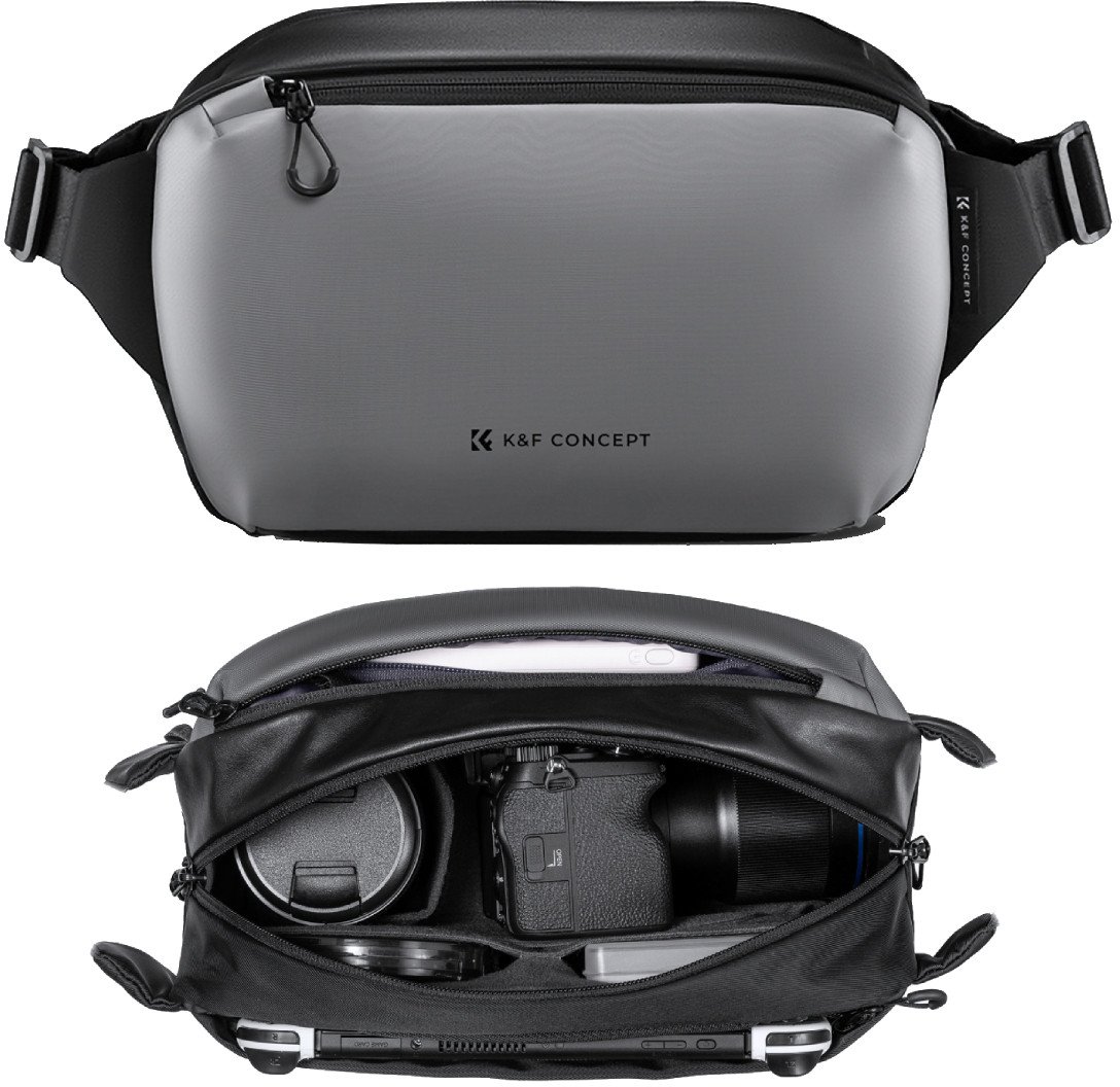 Taška na fotoaparát K&F Concept Alpha Sling Bag 10 l šedá