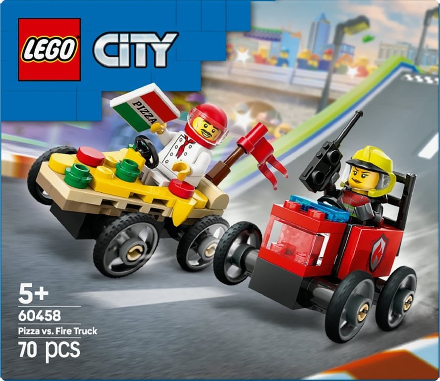 Sada LEGO City Pizza versus hasičské auto, 4dílná (60458)