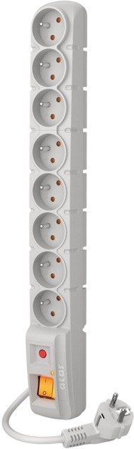 Napájacia lišta S8 8 slotov 1,5M šedá