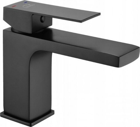 Umyvadlová baterie Kuchinox Černá stojánková umyvadlová baterie se zátkou Kvadrato
