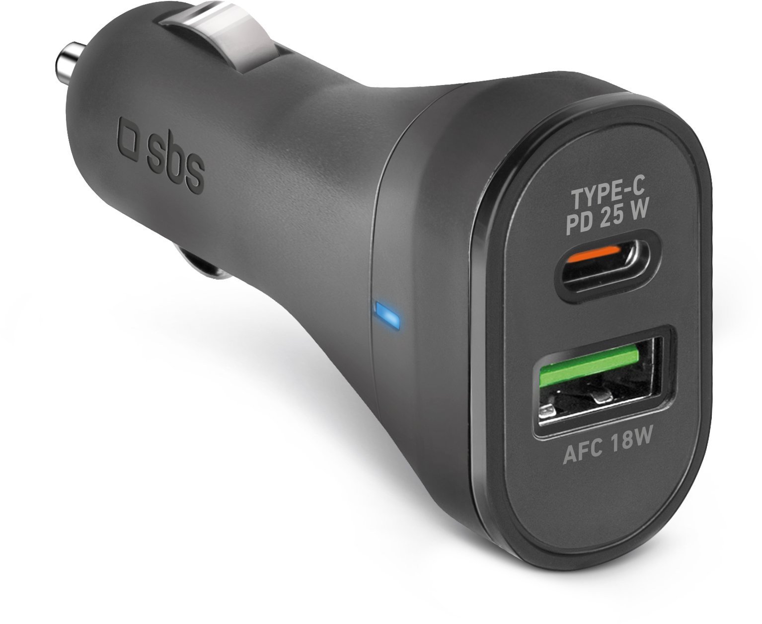 SBS Mobile Autonabíječka SBS TECRPD25W 25W USB-A USB-C s funkcí Power Delivery - černá