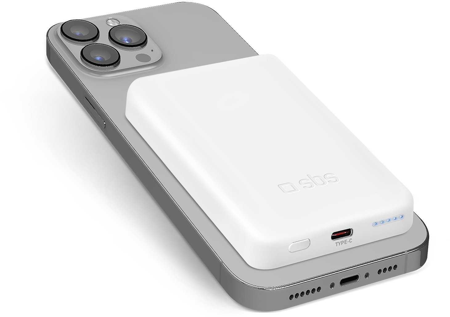 SBS TEBB5000MAG1CW Power Bank 5000mAh bezdrátové nabíjení bílá