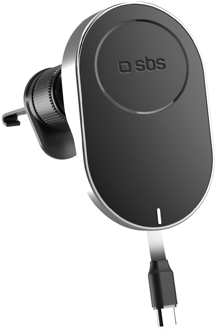 Bezdrátová nabíječka SBS TESUPP15WRETRACABL Držák chytrého telefonu se zatahovacím kabelem Kompatibilní s MagSafe - Černá