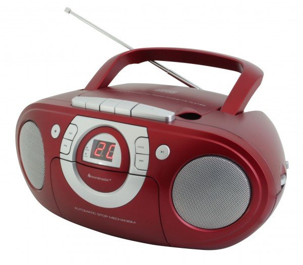BOOMBOX SOUNDMASTER SCD5100RO FM, CD/CD-R/RW, KAZETA, SÍŤ/BATERIE, AUX-IN