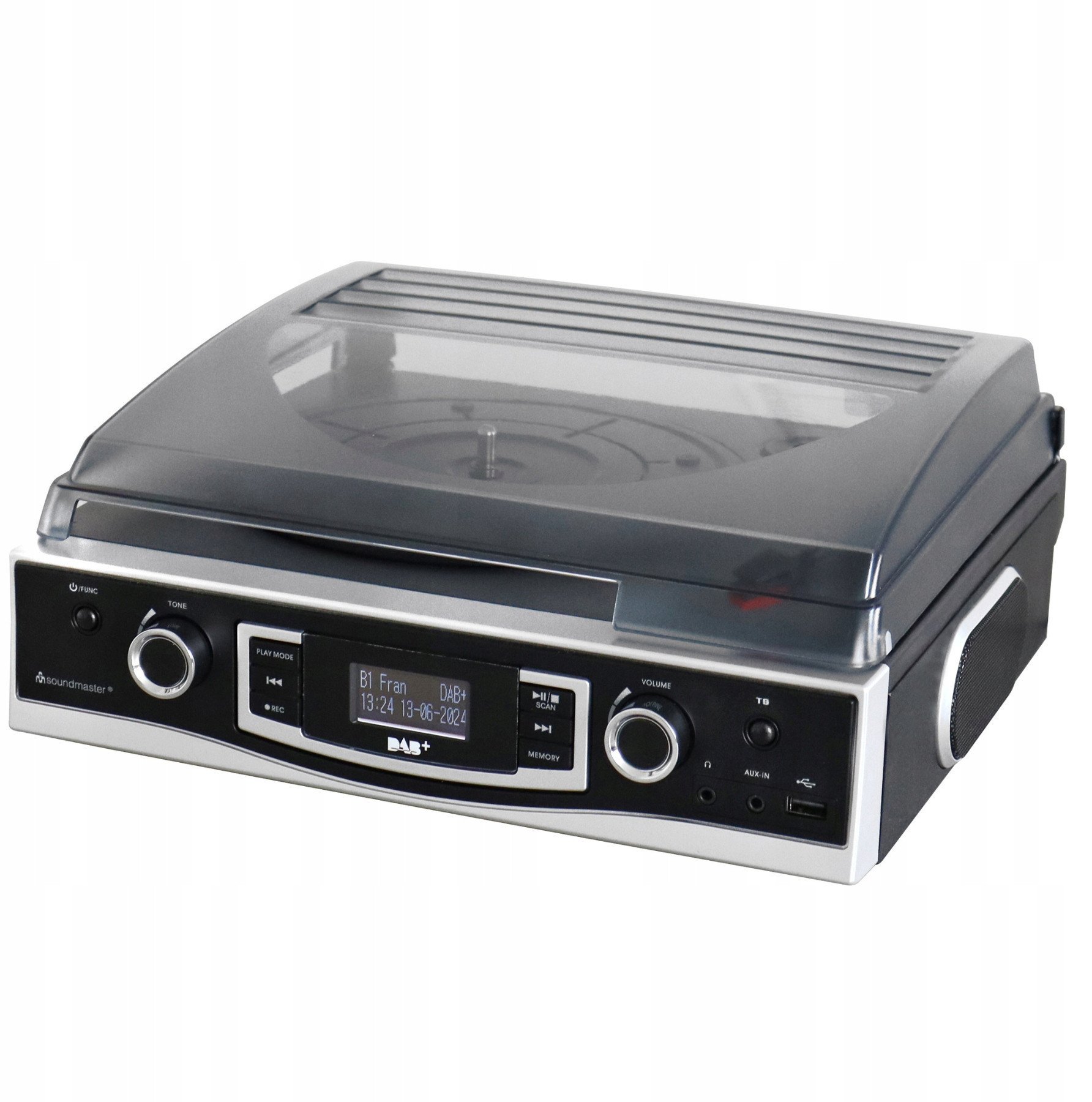 Soundmaster STEREO GRAMOFONY PL590SW DAB+/FM-RDS NAHRÁVÁNÍ PŘES USB A MP3, USB, AUX-IN