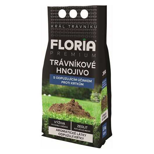 Hnojivo Agro  Floria trávníkové s odpuzujícím účinkem proti krtkům 2.5 kg