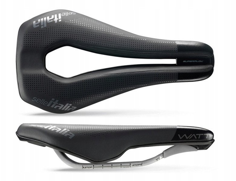 Sedlo Selle Italia SELLE ITALIA WATT GEL SUPERFLOW (id match - U3) TI 316 Duša 7, duro-tek, čierna (NOVÁ)