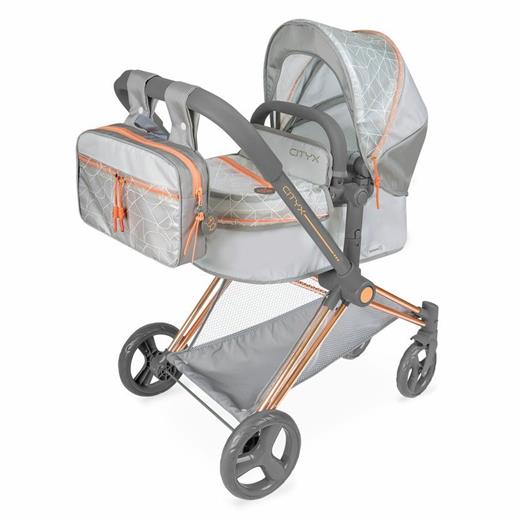 Dětský kočárek DeCuevas pro panenky 3 v 1 s batůžkem CITY X 2024 - 73 cm, skládací