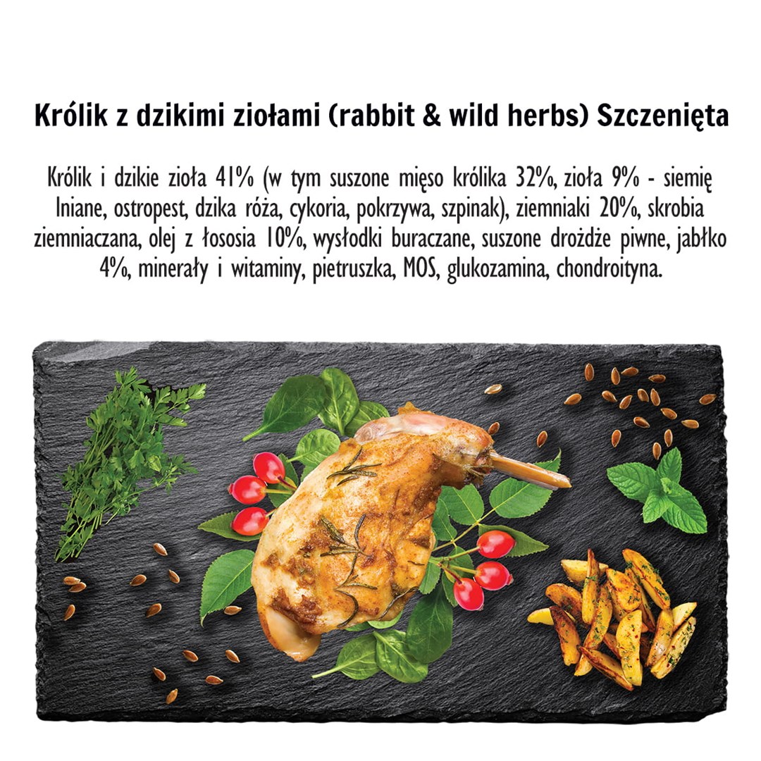 PAKA ZWIERZAKA Puppy Rabbit with wild herbs S - suché krmivo pro psy - 3kg