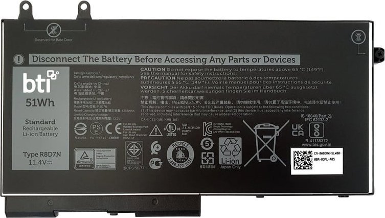 BTI Paměť pro notebooky rigin Storage 7WNW1-BTI náhradní díly pro notebooky Baterie