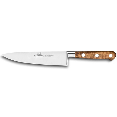 Nůž Lion Sabatier, 831585, Ideal Provencao, Chef nůž, plně kovaný, čepel 15 cm, nerez nýty, rukojeť z olivového dřeva