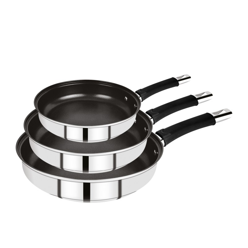 Sada pánví s nepřilnavým povrchem ALENA 18,20,24 cm nerez BGEU-5529