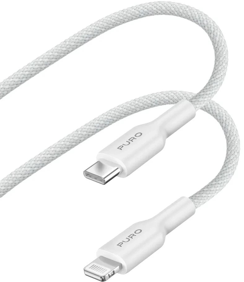 Puro Kabel USB PURO Fabric USB-C/Lightning MFi 1,2 m (bílý)