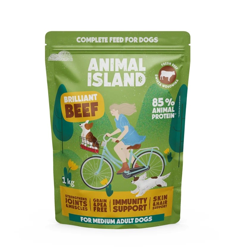 ANIMAL ISLAND Hovězí maso - suché krmivo pro psy - 1kg