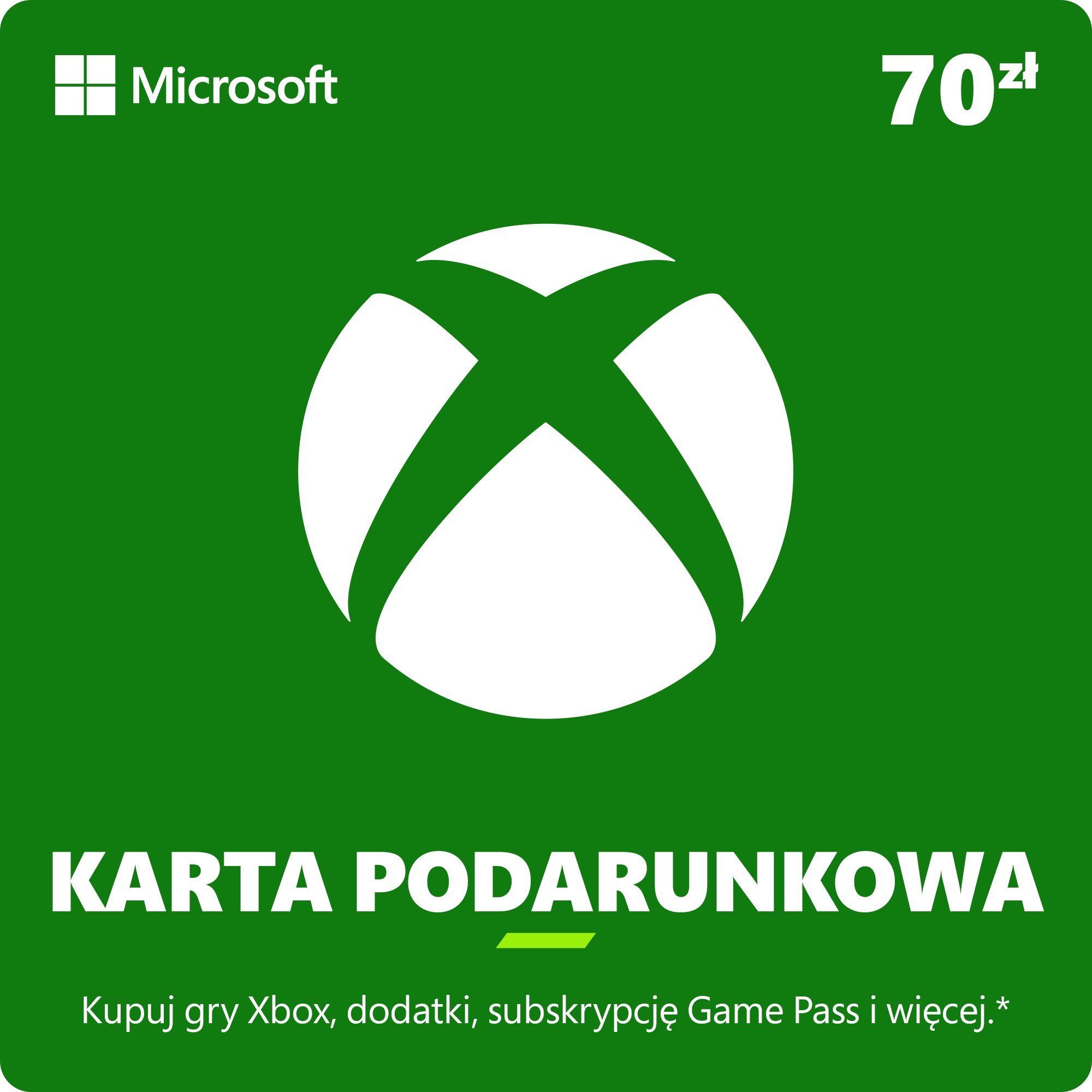 Microsoft Předplacená karta Xbox 70 PLN