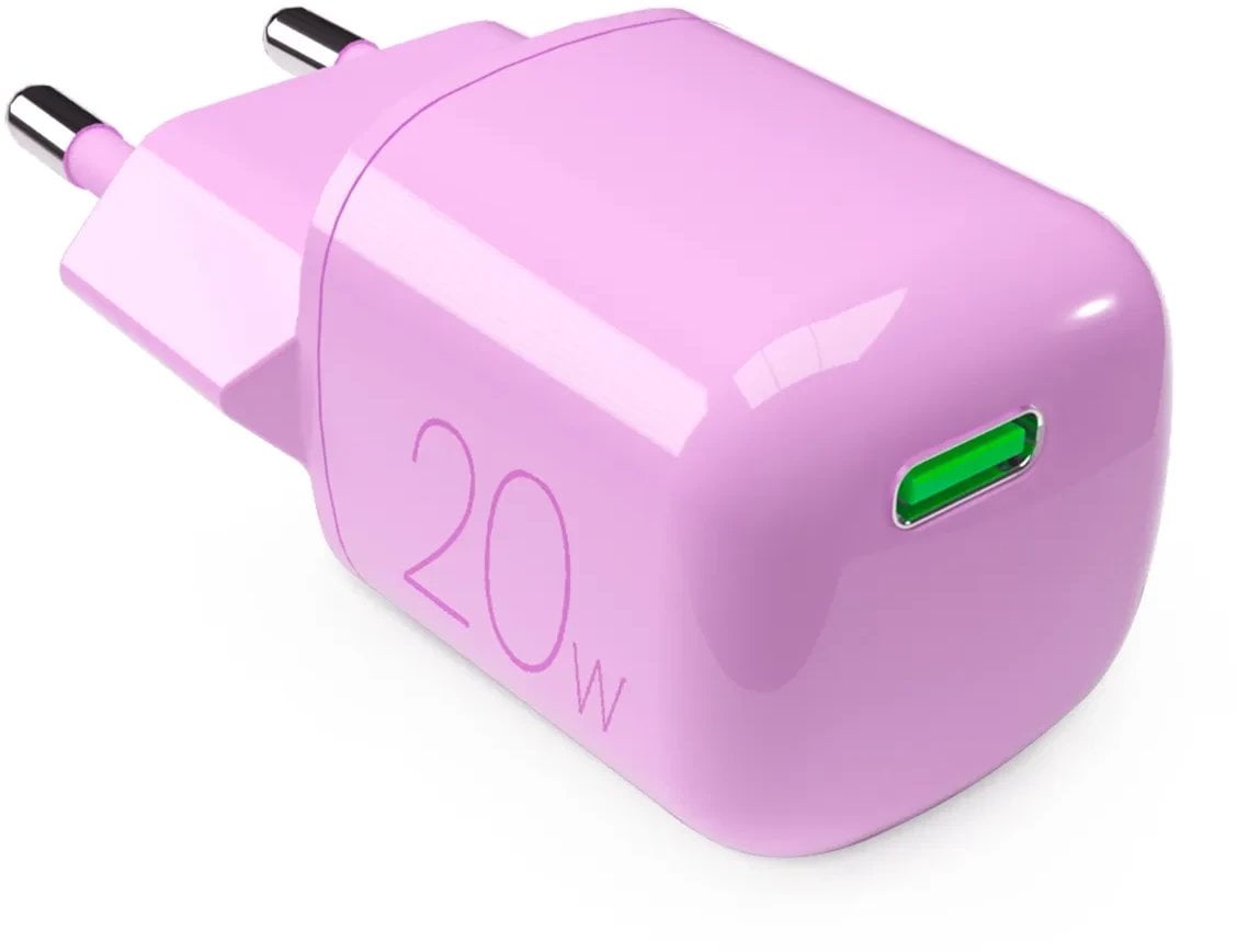 Puro Nabíječka 20W GaN USB-C do zásuvky - růžová