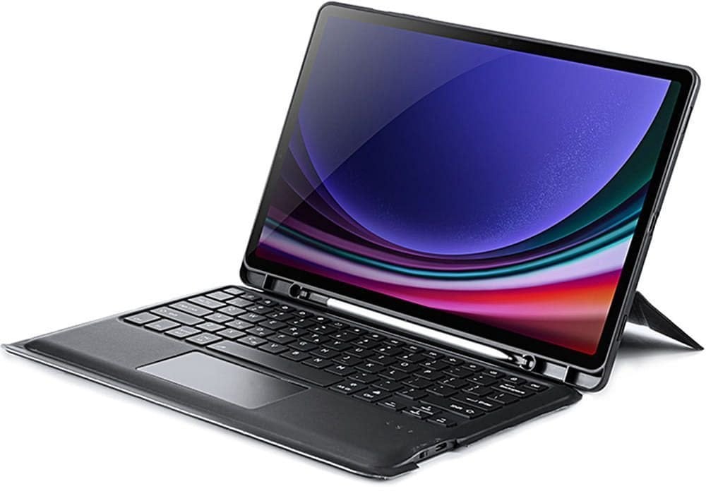 Dux Ducis Skládací pouzdro DK s podsvícenou bezdrátovou klávesnicí pro SAMSUNG Tab S10 Plus/S9 Plus/S9 FE Plus černé
