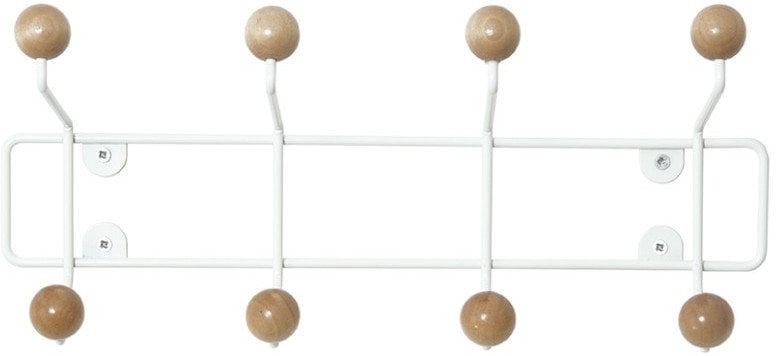 Goodhome Nástěnný věšák na oblečení SATURNUS, dřevěné úchytky, 34 cm