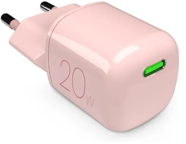 Puro Nabíječka 20W GaN USB-C do zásuvky - růžová