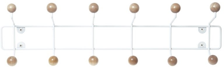 Goodhome Nástěnný věšák na oblečení SATURNUS, dřevěné úchytky, 53,5 cm