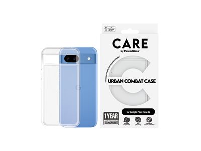 CARE by PanzerGlass Urban Combat - Zadní kryt pro mobilní telefon - termoplastický polyuretan (TPU), polykarbonát (PC) - průsvitná - pro Google Pixel 8a