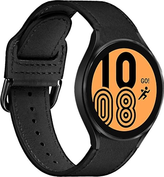 Puro Kožený řemínek PURO Classic Leather Band pro Samsung Galaxy Watch 4 / Watch 4 Classic (černý)