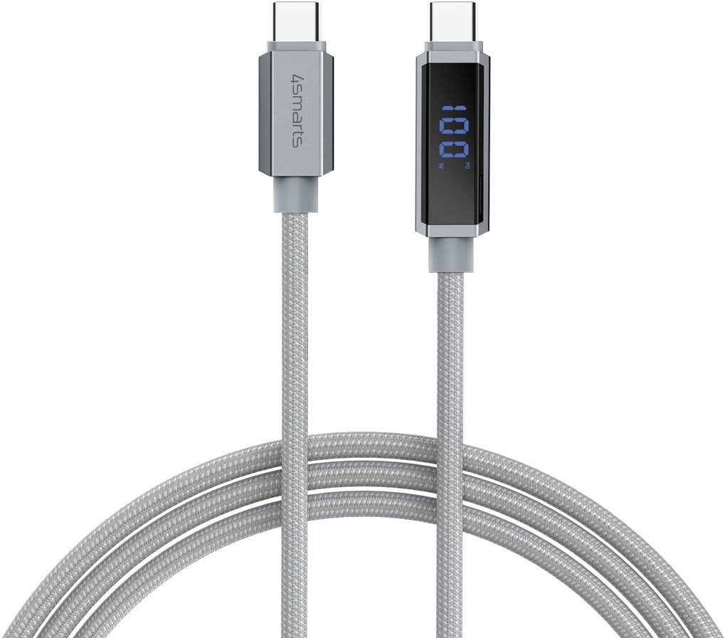 4smarts USB-C - USB-C kabel 1,5 m šedý (541439)